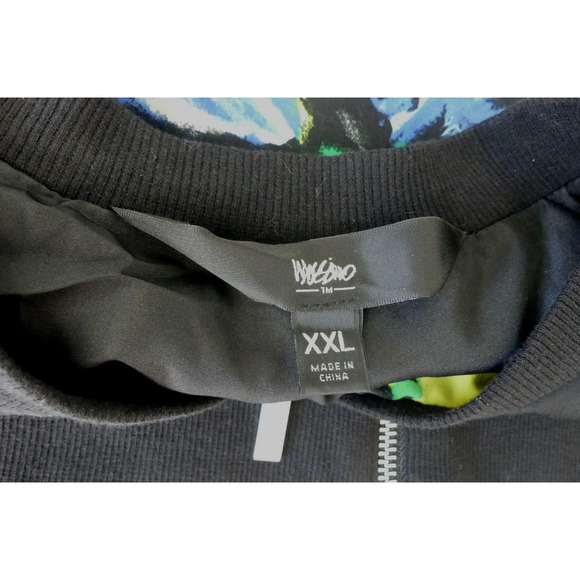 Woman's Floral Lightweight Jacket XXL Zip-Up Satin Bomber Style Cuffed Waist Y2K - Picture 6 of 8